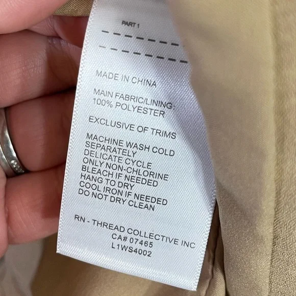 NWT Laundry By Shelli Segal Notch Lapel Epaulet Coat Cropped in Camel XL - Picture 8 of 8